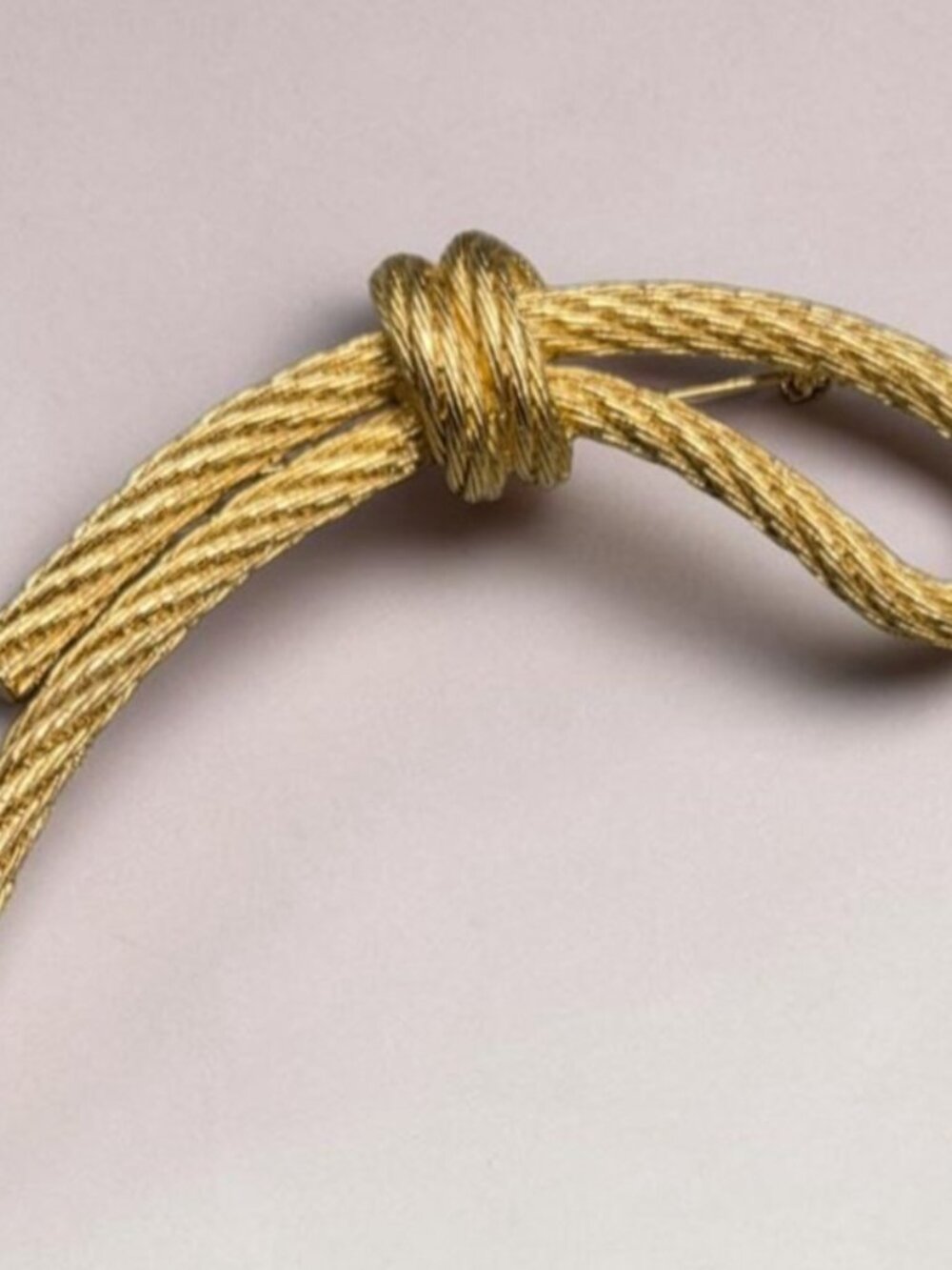 Vintage Christian Dior Gold Tone Twisted Rope Knot Statement Brooch Pin 1980s - Picture 7 of 12
